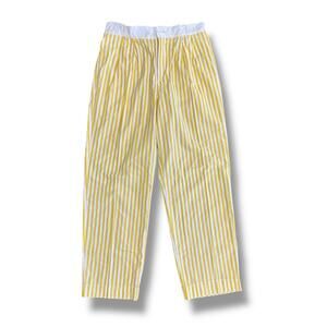 Veritecoeur VC-1246 Yellow White Stripe Cotton Pants Japan Lagenlook Size S/M